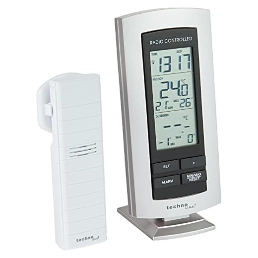 Technoline Wetterstation WS 9140-IT mit Funkuhr und Innen- und Außentemperaturanzeige, inklusive Sender TX106