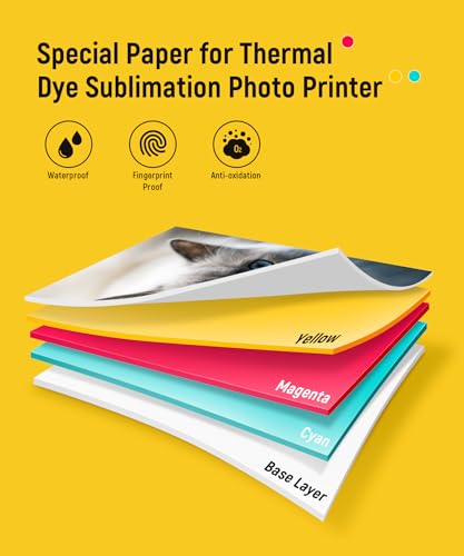 Image of Liene Amber M100 /M200 /M110 /M210 4x6 inch Photo Printer 80 Sheets Photo Paper & 2 Ink Cartridges Refill, Dye Sublimation, Only for Liene DHP512 /DHP513 /DHP514 /DHP515 Printer, for Display, Framing, Scrapbook