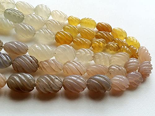 Perles de calcédoine naturelle LKBEADS en fil de 13 pouces pour création bijoux