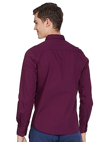 Image of The Indian Garage Co Men Slim Fit Solid Full Sleeves Cutaway Collar Casual Shirt