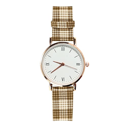 Fiauli Damen-Quarz-Armbanduhr, Zeitanzeige, kompakt, kratzfest, Quarz, Hellgelb Cover