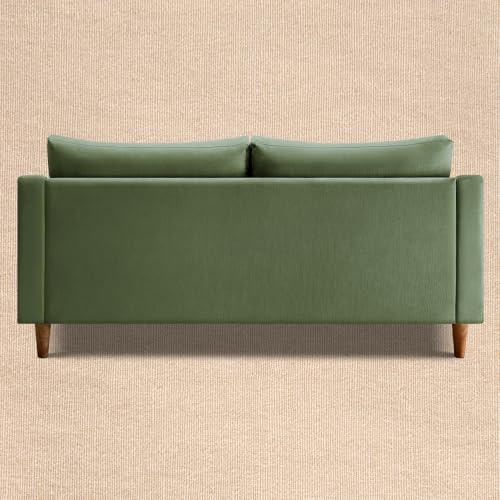 Image of Duroflex Ease Plus - 3 Seater Sofa Set for Living Room | 3 Year Warranty | Premium Wooden Frame Sofa | Anti-Pilling Fabric, Fade & Termite Resistant | Comfortable & Durable Couch - Chive (Green)