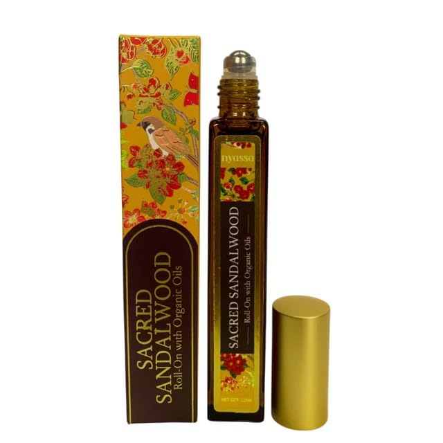 Nyassa Sacred Sandalwood Roll On with Organic Oils |Organics Cold Pressed Jojoba Oil, Sweet Almond Oil, Fragrance Oil and Vitamin E | 11ml-image-35