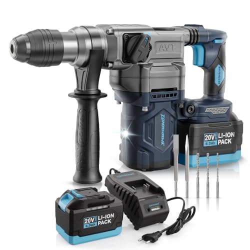 Image of TOMAHAWK DHM-6600 Cordless Demoliation Hammer Heavy-Duty Jack Hammer With 3800R /Min Impact Frequency Premium 1200W-Dual Handle,Double Chisel Set-Ideal For Demolition,Trenching (Demolition-Hammer)