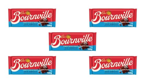 5 x New Cad Bournville Old Jamaica Dark Chocolate Rum & Raisin Bar 100g Perfect For Sharing and Gifting for Christmas and New Year