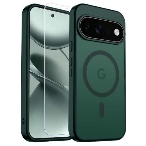 Image of SUPFINE Magnetic for Google Pixel 11 Pro XL Case - Forest Green | With Screen Protector,Translucent Matte,Built-in Magnets,Military Grade Drop Protection,Shockproof Phone Cover