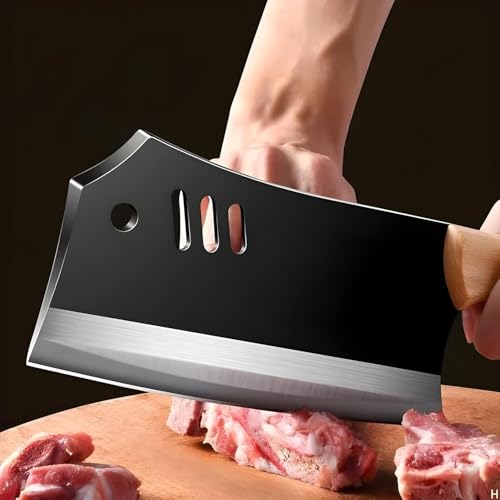 Image of Professional Kitchen Knife Set, 3-Piece Black Chef Knives with Cover Ergonomic Handles Sharp Manual Sharpening for Home Kitchen & Restaurant (Black)