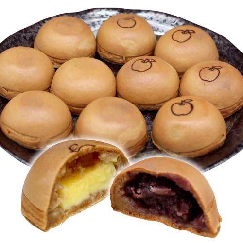 もちもち食感 ぱんじゅう つぶあん&信州リンゴカスタードセット 10個入り 個包装 冷凍 和菓子 長野県 根羽村