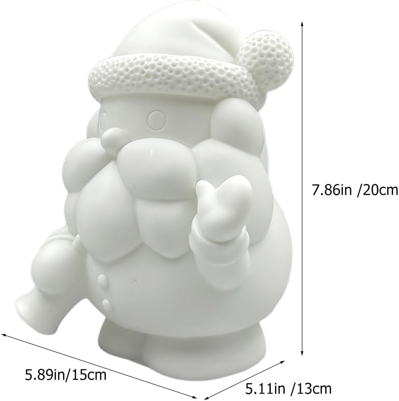 BESTonZON DIY Blank Vinyl Santa Claus Statue 7.87 Inch Paintable Ornament for Kids Christmas Decoration Holiday Craft