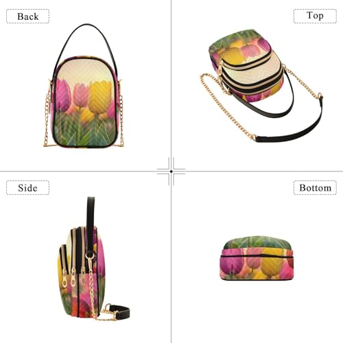 Shoulder Handbag Tulips Sunset Print Crossbody Purse for Women Stylish Ladies Shoulder Bag Top Handle Satchel4