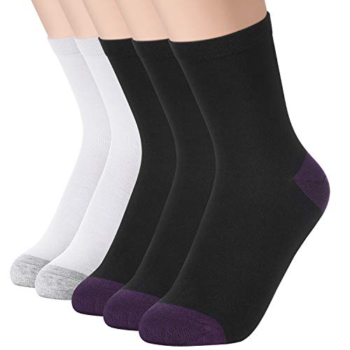 Ladies Cute Socks,Within Gift Box 5 Pairs Warm Crew Socks,Lightweight Casual Full Cotton Socks Gift for Womens