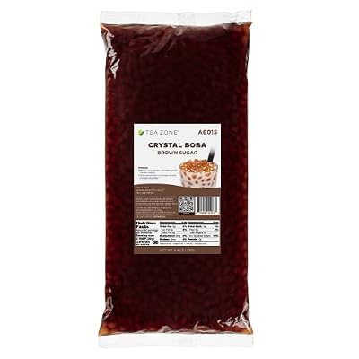 Tea Zone A6015 Crystal Boba, Brown Sugar flavor for beverages, sweets, ice cream