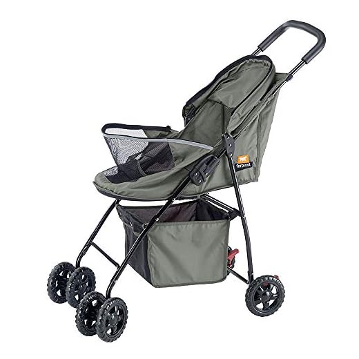 Ferplast Cochecito para Perros pequeños Globetrotter, Carrito para Animales de 9 kg como máximo, Capota abrible, Completamente Plegable, Dotado de Cesta y Ruedas, 80 x 42 x h 95 cm