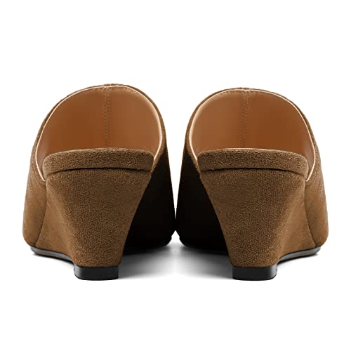 Eldof Wedge Heels for Women Open Toe Slip On Low Wedge Mule Sandals Pumps Shoes for Dress Summer Party Evening 2 Inch4