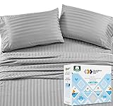 California Design Den - Queen Size Bed Set Deep Pocket Soft 100% Cotton Cooling Sheets Deep Pocket...