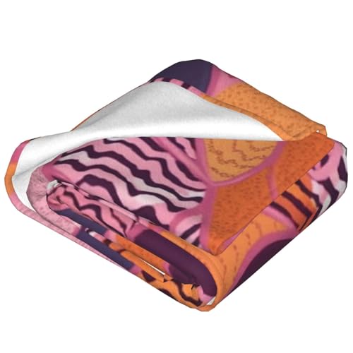 Couverture polaire pelucheuse confortable plaid chaud rose orange
