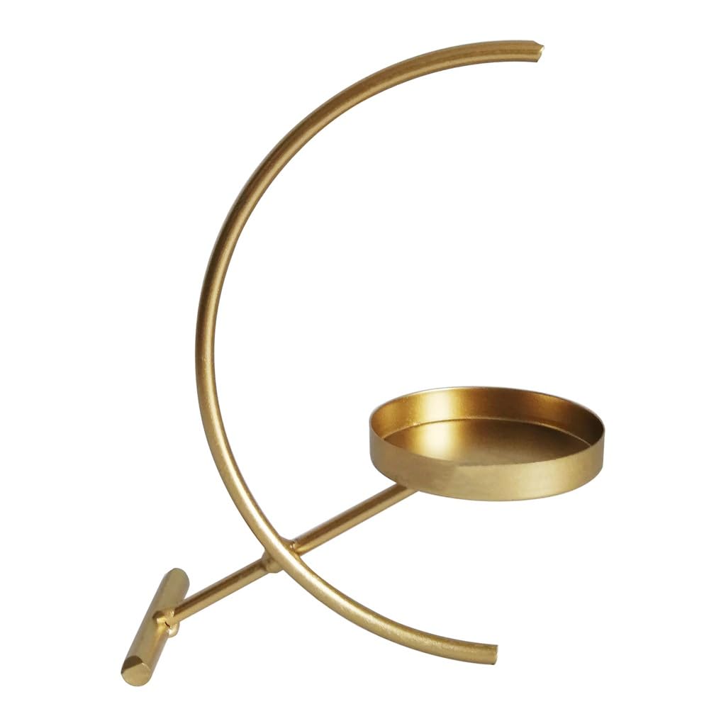 HTTGDGDH Iron Home Party Table Semicircle Moon Candle Holder Ornament,