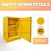 30 Gallon Chemcial Safety Cabinet, 40''x25''x21'' Hazardous Storage Cabinet for Flammable Liquid, Galvanized Steel Flammable Cabinet with Adjustable Shelves, Commercial Industrial Lab Fire Safety