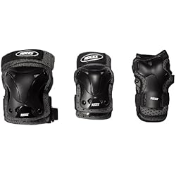 Patines En Venta Roces Schützer Standard Vent 3 Pack Protecciones para los Patinadores, Unisex, Negro, XL