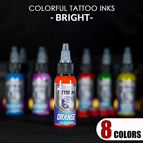 Wormhole Complete Tattoo Kit For Beginners Tattoo Power Supply Kit 8 Tattoo Inks 10 Tattoo Needles 2 Pro Tattoo Machine Kit Tattoo Gun Kit (Tk015) #TOP3