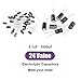 Swpeet 240Pcs 24 Kinds Different Electrolytic Capacitors Range 0.1uF－1000uF Assortment Kit, 10V/16V/25V/50V Aluminum Radial Electrolytic Capacitors for TV, LCD Monitor, Radio, Stereo, Game