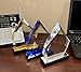 7.5 Inch Diamond Shaped Fully Customizable Acrylic Trophy with Clear, Gold or Blue reflecting options, includes laser engraving of your logo and up to 7-Lines of your custom text with gift box.