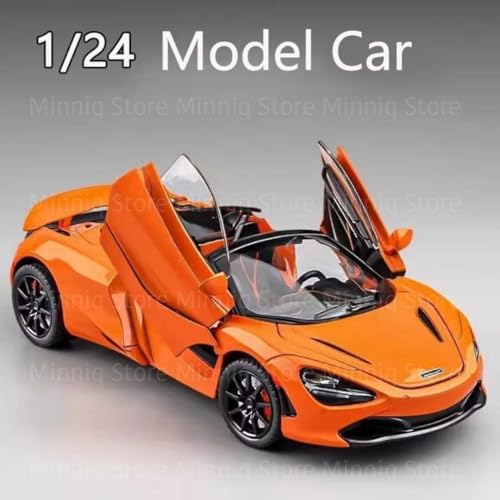 Image of 1:24 Maclaren 720s Sports Model Exclusive Alloy Diecast Pull Back Toy car with Openable Doors & Light Music Toys for Kids Boy Girl Gift (1:24 Maclaren 720s -Orange)