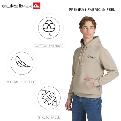 Image of Quiksilver Men's Regular Fit Super Soft Fleece Midweight Pullover Hooded Sweatshirt