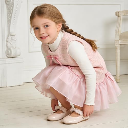 Image of GINFIVE Toddler Girls Dress Shoes Little Girls Mary Janes Ballerina Flats Shoes Toddler