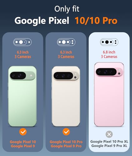 FNTCASE for Google Pixel 10 Case: Pixel 10 Pro Case Google 9/9 Pro Non-Yellowing Clear Slim Case | Rugged Anti-Drop Shockproof Scratch Protective Thin Transparent Crystal Cell Phone Cover(Black) - 3