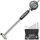 Neoteck Alesametro Digitale 50-160mm con Quadrante, Calibro per Fori 0.01mm di Precisione, Kit 12 Teste + Asta per Officina Meccanica, per Manutenzione Auto, Lavorazioni Metalliche - Argento + Nero
