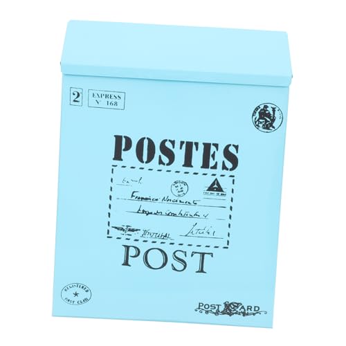 Baluue Vintage Lockable Mailbox with English Lettering Wall Mounted Large Mailbox for Home Outdoor Use Iron Complaint and Suggestion Box