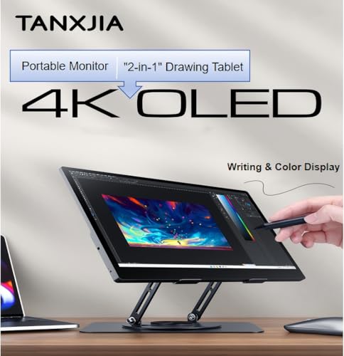 Image of 15.6 inch Portable Monitor 4K OLED Touchscreen, 100% Adobe RGB 10-Bit Color, USB-C External Display for Laptop, PC, Mac, Phone, Gaming, with Smart Cover & Stand