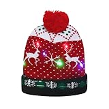 🎄Éclairage LED festif : brillez de mille feux à tout événement de vacances avec ce chapeau de Noël. Doté de 6 LED intégrées avec 3 couleurs vives (rouge, bleu et vert) et 3 modes clignotants (flash rapide, flash lent et lueur constante), ce chapeau vous permet de vous démarquer avec des écrans de lumière personnalisables.