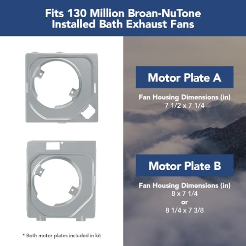 Image of Broan-NuTone BKR60 QuickKit Ultra-Quiet Bath Fan Replacement Motor and Cover /Grille, 60 CFM, 20% more power, White