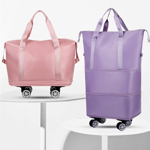 Foldable Large Capacity Travel Bag with Detachable Wheels Waterproof Expandable Roller Luggage Bag for Sports and Trips4