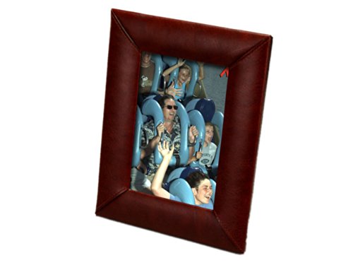 Dacasso Mocha Leather 4" x 6" Picture Frame