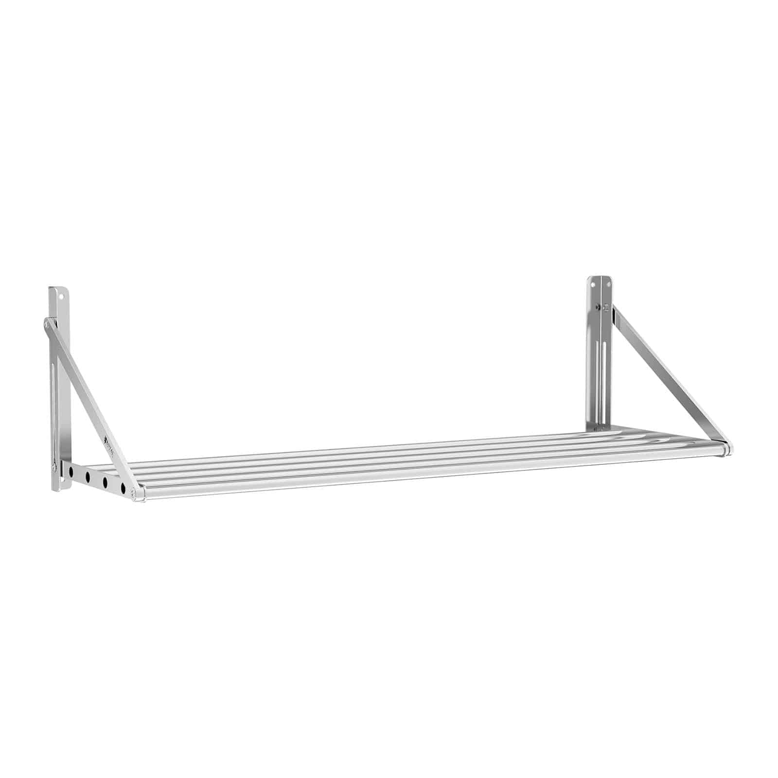 Royal Catering Estante De Pared Plegable Estantería para Cocina RC-BFWH6030 (120 x 45 cm, hasta 40 kg, Diseño de Barras, Acero Inoxidable)