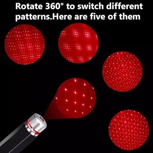 Image of Car Interior, Room Roof Star Light, LED Starry Laser Light Atmosphere Ambient Projector Light USB Port, Night Home Decoration Galaxy Light Pack of 1