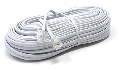 DRUT 30m RJ11 to RJ11 Telephone Landline Cable ADSL (6P4C) Flat Lead High Speed BT Internet Broadband Male to Male Router