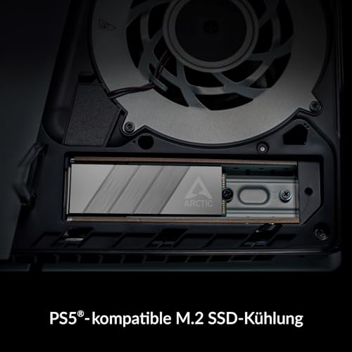 ARCTIC M2 Pro - Heatsink-Kühler für M.2 2280 SSD, mit ARCTIC TP-3 Wärmeleitpads, kompatibel mit PC & PS5, für doppelt und einseitig bestückte SSDs - Silber