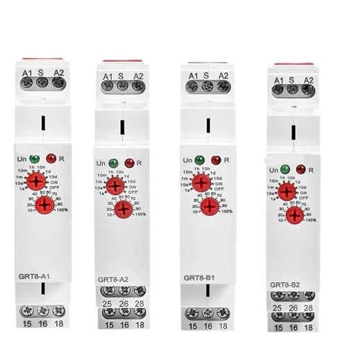 Relé temporizador de retardo GRT8-Bt electrónico CA/CC 12-240V de 16A para control automatizado