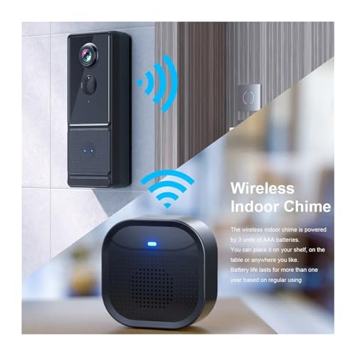Sonnette vidéo avec détection de mouvement PIR et surveillance à distance sur smartphone - 5