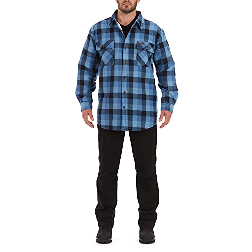 Image of Smith's Workwear Men's Sherpa Lined Cotton Flannel Shirt Jacket