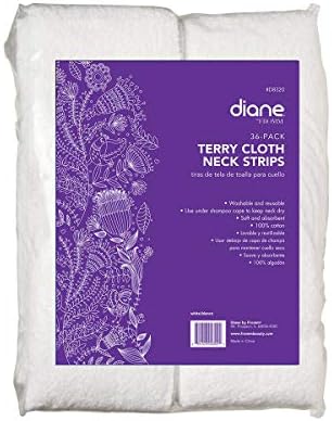 Diane Terry Cloth Neck Strips, Fast Drying Towel for Neck Use at Barber Shop, Salon, Spa, Extra Durable, Absorbent, White, 36 Count (Pack of 1), D8320