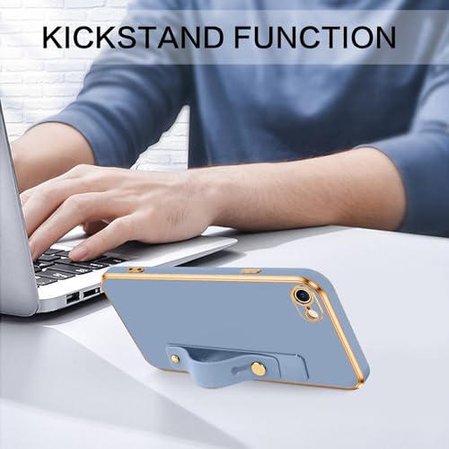 Coque silicone iPhone SE anti-chute avec béquille de support