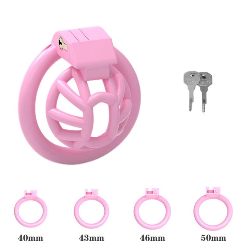 Pink Harz Klassischer Tragbarer SpezialkäFig, Tragbarer KäFig Mit 4 Fitnessring ZubehöR, 1 SchlüSsel, Originalgeschenk - D10