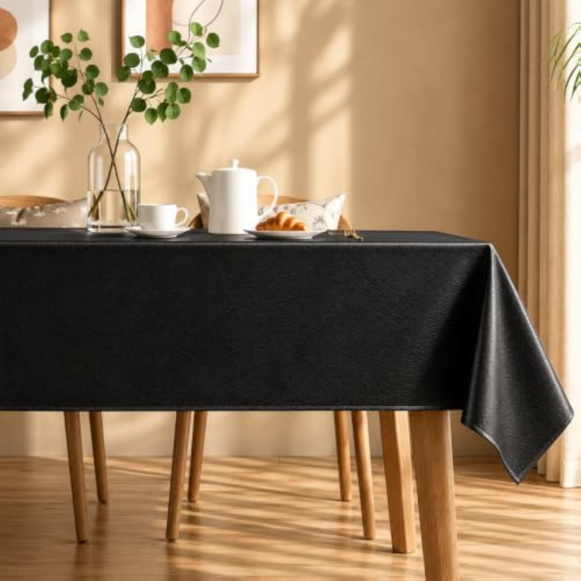 Leather Dining Table Cover for 6 Seater