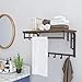 VASAGLE Wall-Mounted Coat Rack, Wall Hook Rack with Hanging Rod, Storage Shelf, Laundry Room Shelf with Hooks, for Entryway, Bathroom, Rustic Brown and Bronze ULCR13AX