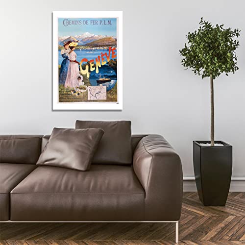 Poster de voyage Genève imprimé d'art sur papier archival mat d'exception